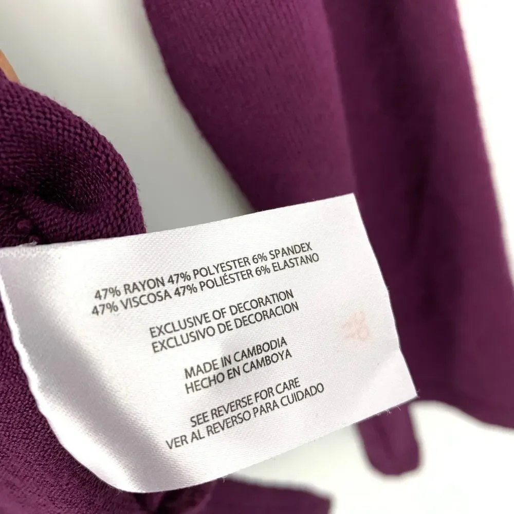 Banana Republic Long Sleeve Knit Top Womens Size Small Purple